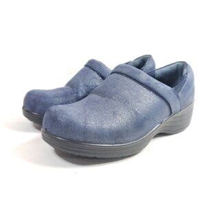 Ingaro Womens Size 7 Slip On Clogs Blue Glitter Textile